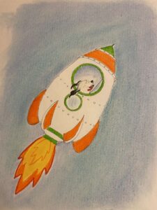 Ilustracija za knjigu "Psi u svemiru" Jagode Ilicic